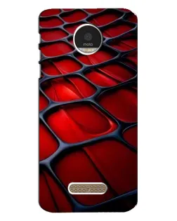 Чехол для Motorola MOTO Z Play с картинкой «Красная глянцевая сетка»