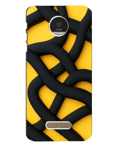 Чехол для Motorola MOTO Z Play с картинкой «Черное желтое переплетение» Чехол для Motorola MOTO Z Play с картинкой «Черное желтое переплетение»