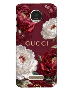 Чехол для Motorola MOTO Z с картинкой «Gucci — бордовые розы»
