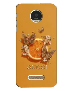 Чехол для Motorola MOTO Z с картинкой «Gucci — золотые бабочки»