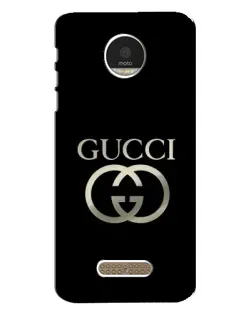 Чехол для Motorola MOTO Z с картинкой «Gucci — золото на черном»