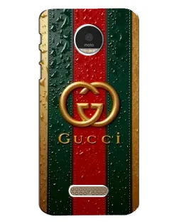 Чехол для Motorola MOTO Z с картинкой «Gucci — фирменная полоса и золото»