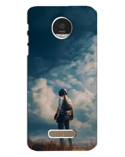 Чехол для Motorola MOTO Z с картинкой «Герой PUBG на скале»