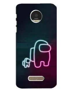 Чехол для Motorola MOTO Z с картинкой «Among Us неон-арт»