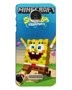 Чехол для Motorola MOTO Z с картинкой «Губка Боб Minecraft»