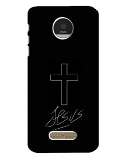 Чехол для Motorola MOTO Z с картинкой «Графический крест Jesus»