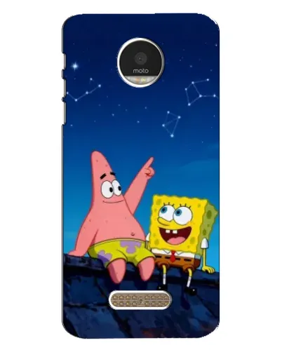 Чехол для Motorola MOTO Z с картинкой «Губка Боб и Патрик ночью»