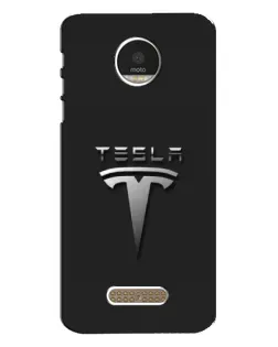 Чехол для Motorola MOTO Z с картинкой «Стальной логотип Tesla»