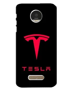 Чехол для Motorola MOTO Z с картинкой «Tesla Red Logo»