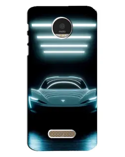 Чехол для Motorola MOTO Z с картинкой «Tesla в неоне»
