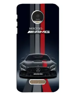Чехол для Motorola MOTO Z с картинкой «Mercedes — белый карбон»