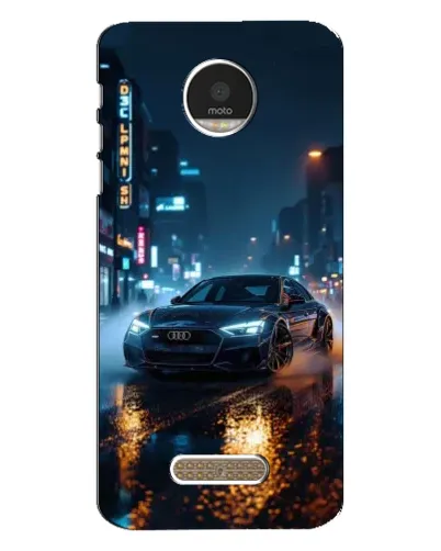 Чехол для Motorola MOTO Z с картинкой «Ночной город и Audi» Чехол для Motorola MOTO Z с картинкой «Ночной город и Audi»