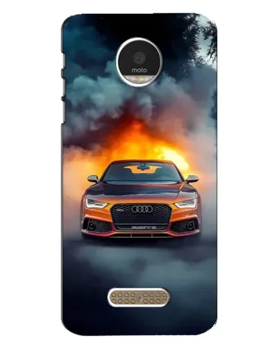 Чехол для Motorola MOTO Z с картинкой «Audi в огненном дыму» Чехол для Motorola MOTO Z с картинкой «Audi в огненном дыму»