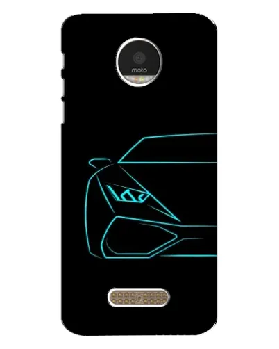 Чехол для Motorola MOTO Z с картинкой «Голубой силуэт Lamborghini» Чехол для Motorola MOTO Z с картинкой «Голубой силуэт Lamborghini»