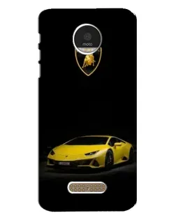 Чехол для Motorola MOTO Z с картинкой «Lamborghini желтый акцент»