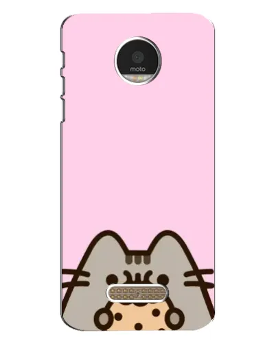 Чехол для Motorola MOTO Z с картинкой «Pusheen и печенье»