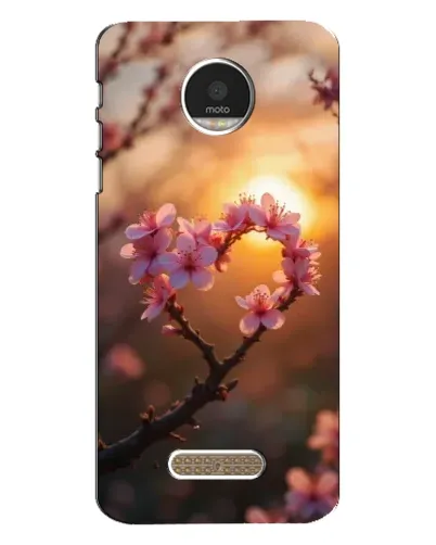 Чехол для Motorola MOTO Z с картинкой «Розовый цвет сердце на фоне заката» Чехол для Motorola MOTO Z с картинкой «Розовый цвет сердце на фоне заката»