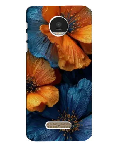 Чехол для Motorola MOTO Z с картинкой «Яркая сине-оранжевая флора» Чехол для Motorola MOTO Z с картинкой «Яркая сине-оранжевая флора»