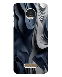 Чехол для Motorola MOTO Z с картинкой «Объемные синие складки»