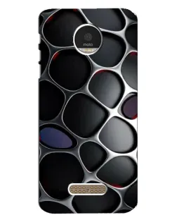 Чехол для Motorola MOTO Z с картинкой «Объемная темная решетка»