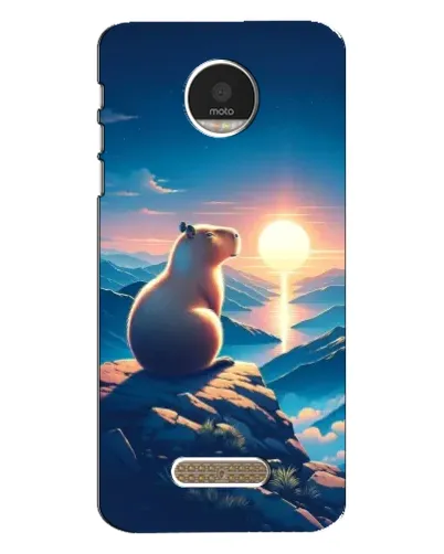 Чехол для Motorola MOTO Z с картинкой «Закат солнца с капибарой»
