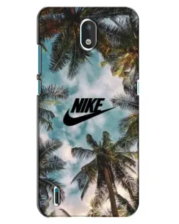 Чехол для Nokia 1.3 с картинкой «Тропический принт Nike»
