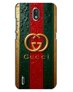 Чехол для Nokia 1.3 с картинкой «Gucci — фирменная полоса и золото»