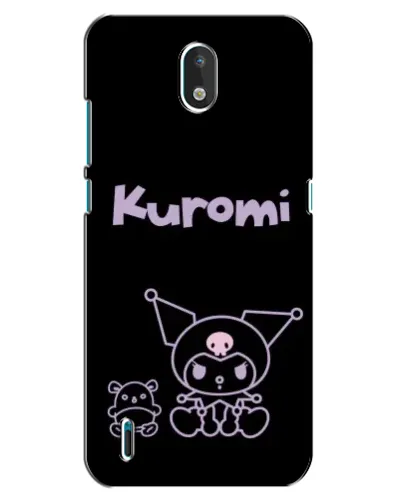 Чехол для Nokia 1.3 с картинкой «Kuromi — черный минимализм»