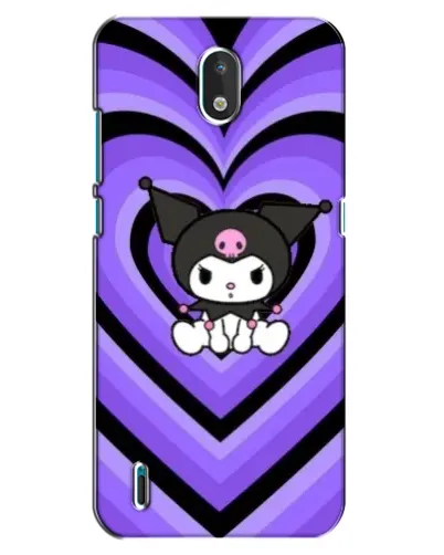 Чехол для Nokia 1.3 с картинкой «Kuromi и фиолетовые сердца»