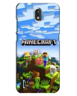 Чехол для Nokia 1.3 с картинкой «Minecraft классический мир»