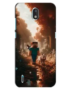 Чехол для Nokia 1.3 с картинкой «Стив в лесу»