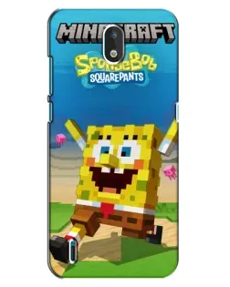 Чохол для Nokia 1.3 з картинкою «Губка Боб Minecraft»