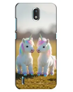 Чехол для Nokia 1.3 с картинкой «Пара единорогов»