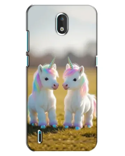 Чехол для Nokia 1.3 с картинкой «Пара единорогов»