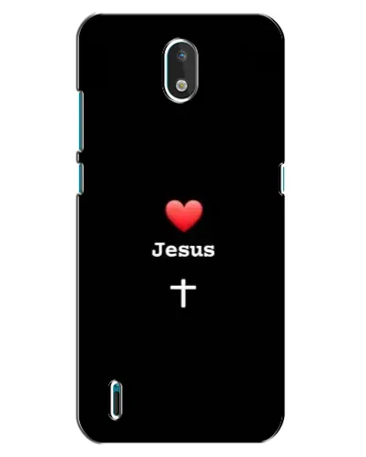 Чехол для Nokia 1.3 с картинкой «Сердце - Jesus»