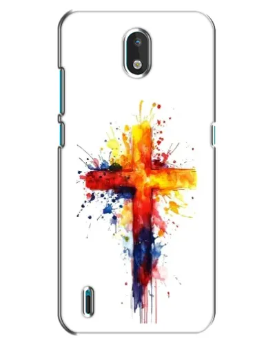Чехол для Nokia 1.3 с картинкой «Акварельный крест»
