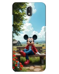 Чехол для Nokia 1.3 с картинкой «Микки на скамейке»