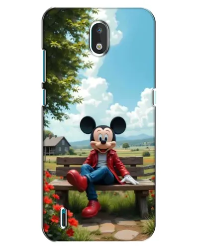 Чехол для Nokia 1.3 с картинкой «Микки на скамейке»