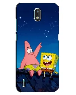 Чехол для Nokia 1.3 с картинкой «Губка Боб и Патрик ночью» Чехол для Nokia 1.3 с картинкой «Губка Боб и Патрик ночью»
