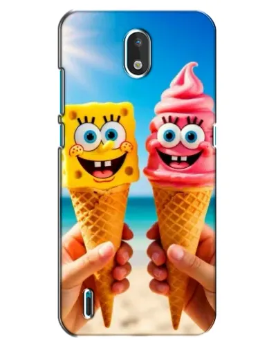 Чехол для Nokia 1.3 с картинкой «Спанч Боб мороженое»