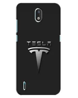 Чехол для Nokia 1.3 с картинкой «Стальной логотип Tesla»