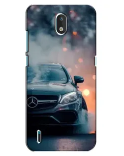 Чехол для Nokia 1.3 с картинкой «Mercedes — ночной город»