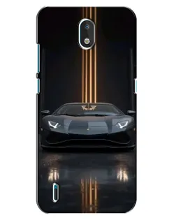 Чехол для Nokia 1.3 с картинкой «Lamborghini золотые линии»