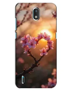 Чехол для Nokia 1.3 с картинкой «Розовый цвет сердце на фоне заката» Чехол для Nokia 1.3 с картинкой «Розовый цвет сердце на фоне заката»