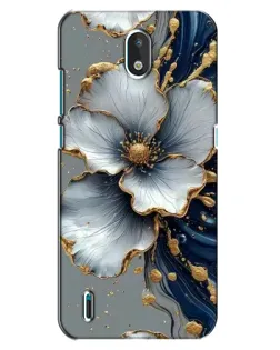 Чехол для Nokia 1.3 с картинкой «Белый цветок и золотой флюид» Чехол для Nokia 1.3 с картинкой «Белый цветок и золотой флюид»
