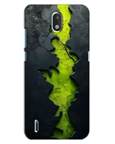 Чехол для Nokia 1.3 с картинкой «Салатовый разлом скалы»
