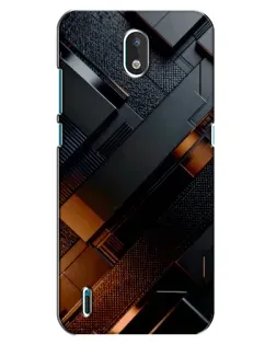 Чехол для Nokia 1.3 с картинкой «Черные геометрические блоки»