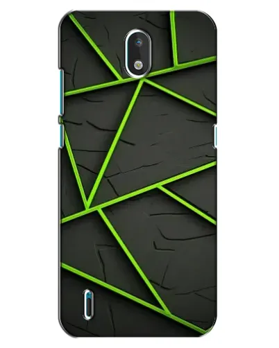 Чехол для Nokia 1.3 с картинкой «Зеленые геометрические линии»