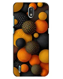 Чехол для Nokia 1.3 с картинкой «Объемные оранжевые сферы»