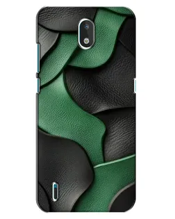 Чехол для Nokia 1.3 с картинкой «Зеленые кожаные волны»